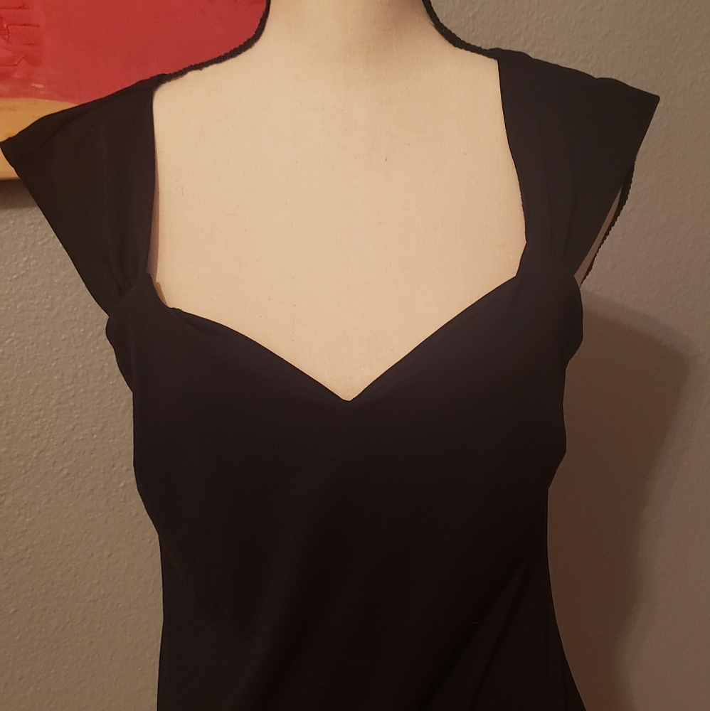 BCBG Paris black pin up style top